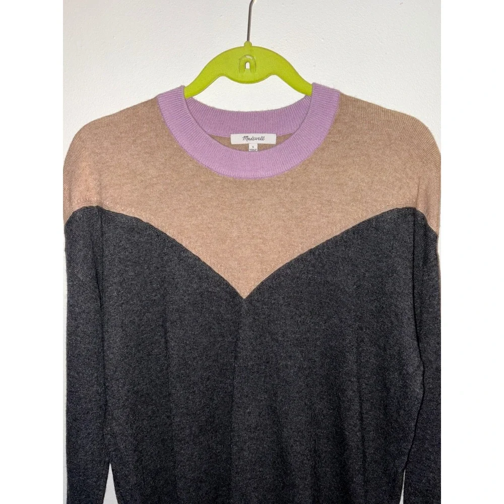 Madewell sz SM Color block‎ Alpaca Wool Blend Sweater Excellent